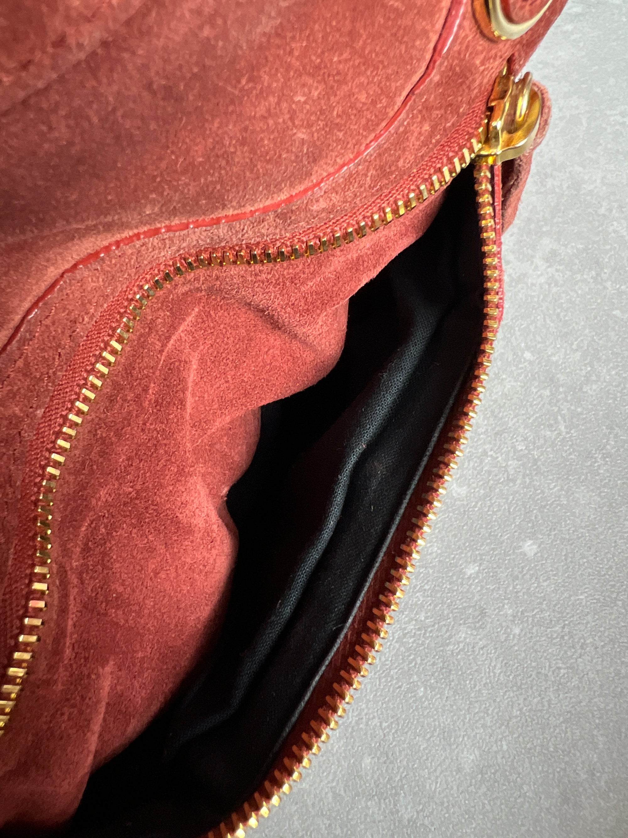 Balenciaga Suede City Red/ Gold